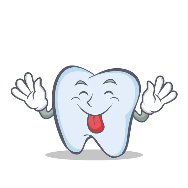 Language out tooth character cartoon style — стоковый вектор