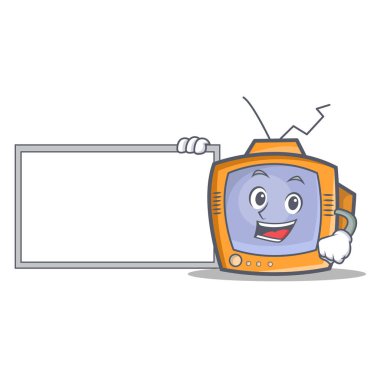 Yönetim Kurulu Tv karakter karikatür nesne ile poz