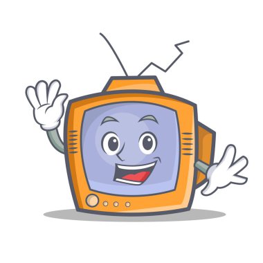 TV karakter karikatür nesne sallayarak