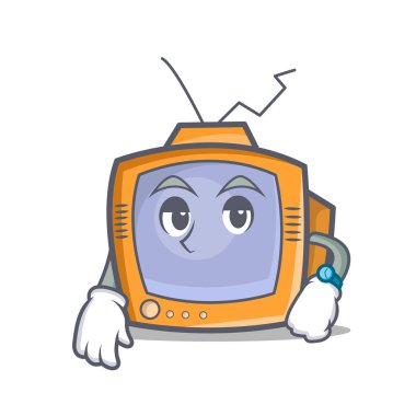 Bekleyen Tv karakter karikatür nesne