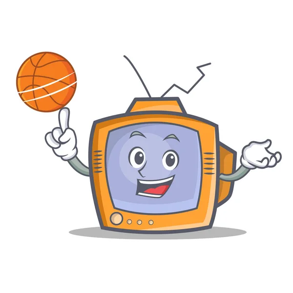 Basketball TV personnage dessin animé objet — Image vectorielle