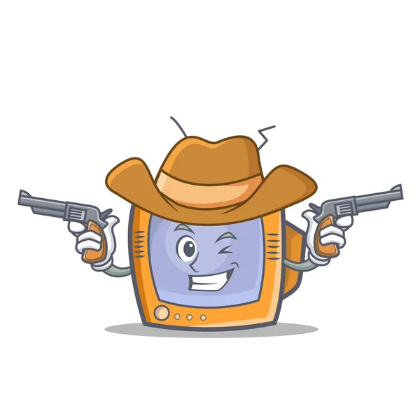Cowboy TV personagem desenho animado objeto —  Vetores de Stock