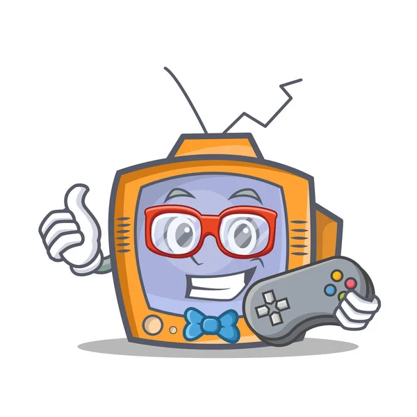 Gamer Tv charakter kreskówka obiektu — Wektor stockowy