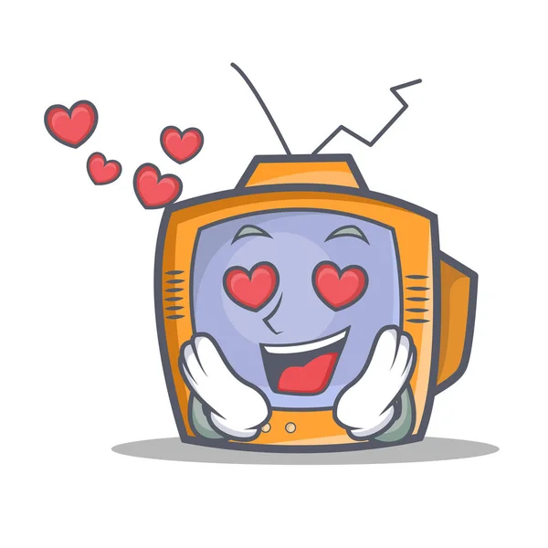 Dans l'amour TV personnage dessin animé objet — Image vectorielle
