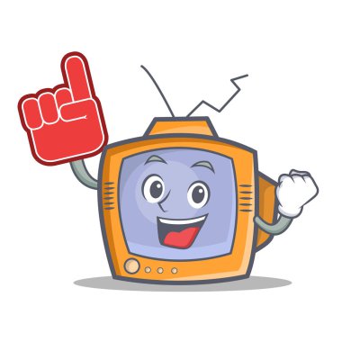 TV karakter karikatür nesne köpük parmak ile