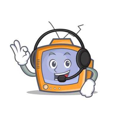 TV karakter karikatür nesne kulaklık ile