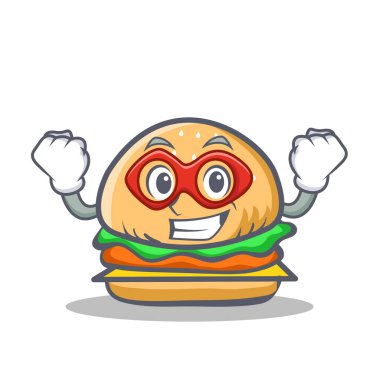 Süper kahraman burger karakter lokanta