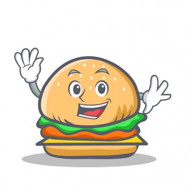 Burger karakter lokanta sallayarak