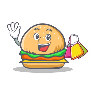 Alışveriş burger karakter lokanta