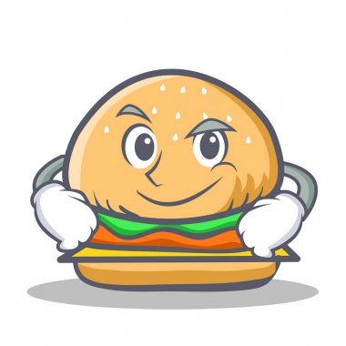 Smirking burger karakter lokanta