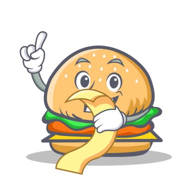 Burger karakter fast food menü