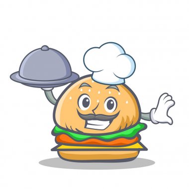 Şef burger karakter lokanta gıda ile