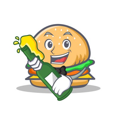 Burger karakter lokanta bira ile