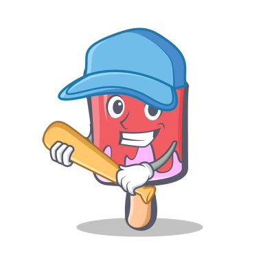 Beyzbol dondurma karakter karikatür