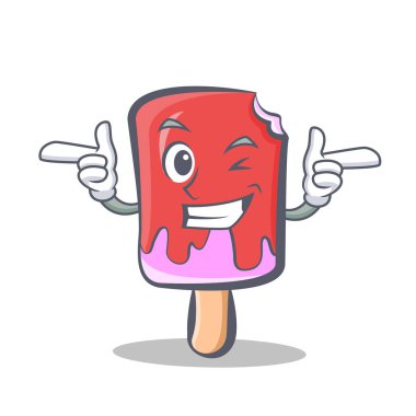 Wink dondurma karakter karikatür