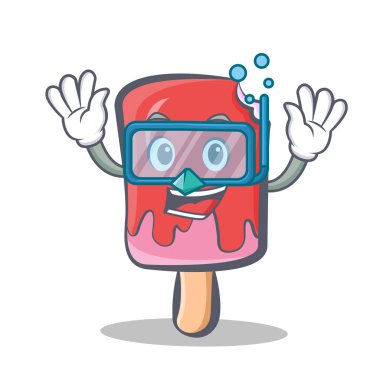 Dalış dondurma karakter karikatür