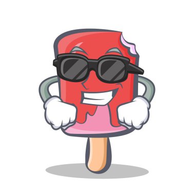 Süper cool dondurma karakter karikatür