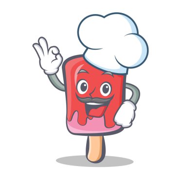 Şef dondurma karakter karikatür