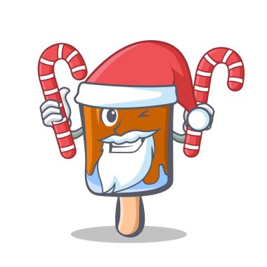 Şeker ile Noel Baba dondurma karakter karikatür