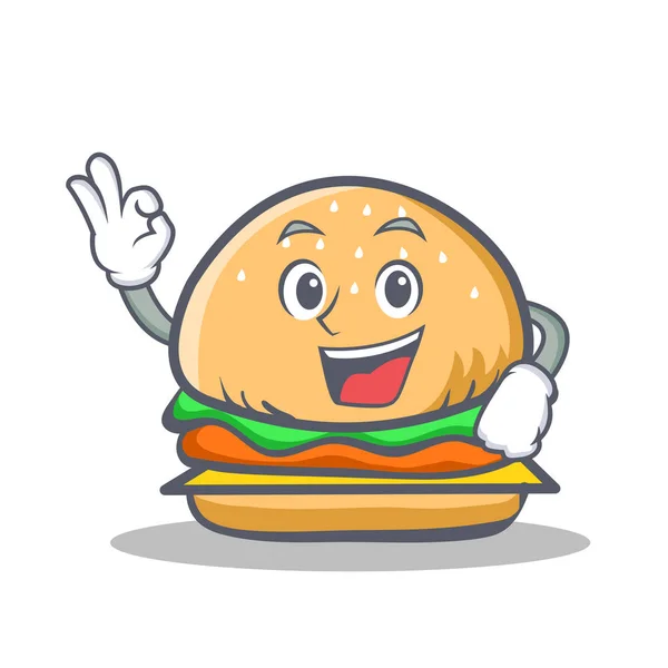 Okej burger karaktär snabbmat — Stock vektor