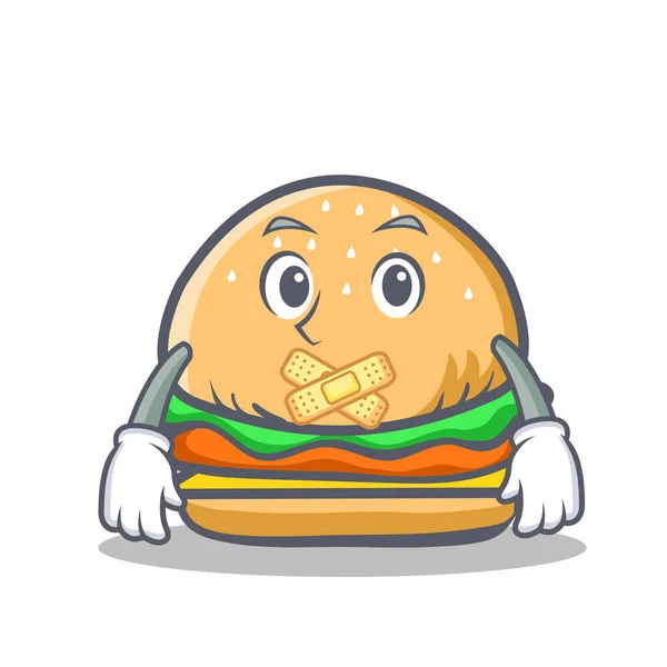 Tyst burger karaktär snabbmat — Stock vektor