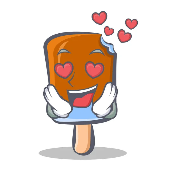 Innamorato gelato personaggio cartone animato — Vettoriale Stock
