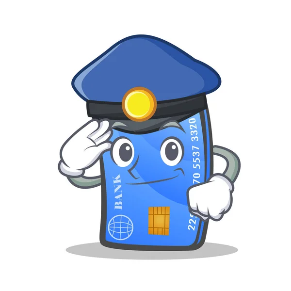 Policía tarjeta de crédito personaje de dibujos animados — Vector de stock