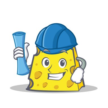 Mimar peynir karakter karikatür tarzı