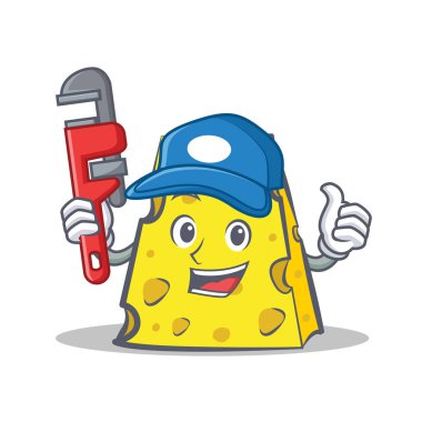 Tesisatçı peynir karakter karikatür tarzı