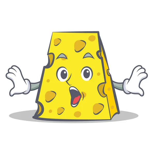 Surprised cheese character cartoon style — Stock Vector