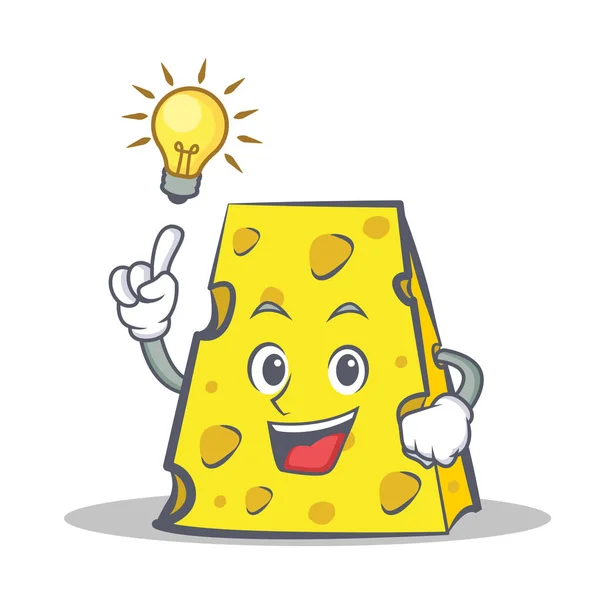 Tener una idea de queso carácter estilo de dibujos animados — Vector de stock