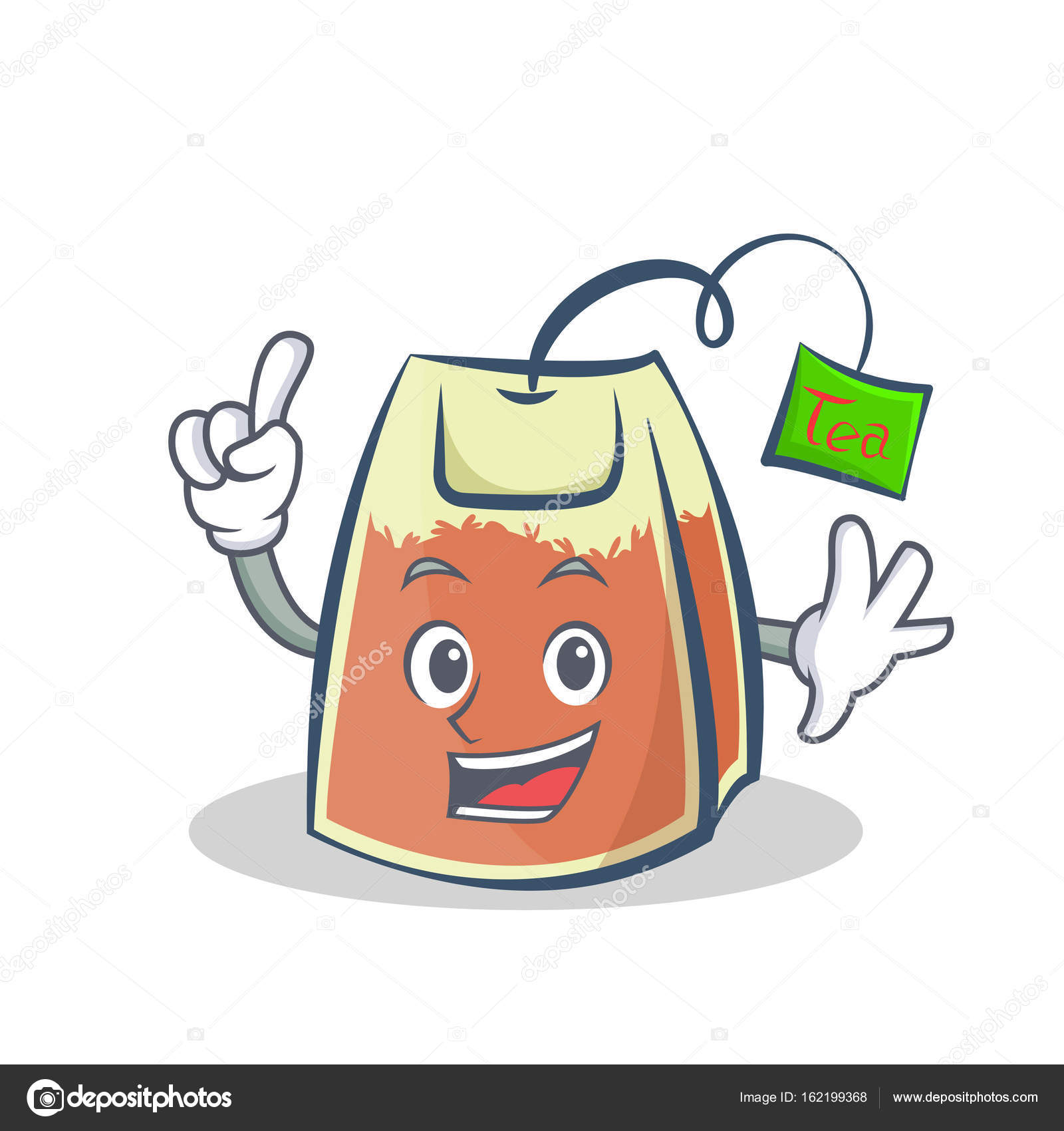 Tea bag character. Cartoon tea bag isolated on...のイラスト素材 [105262023] - PIXTA
