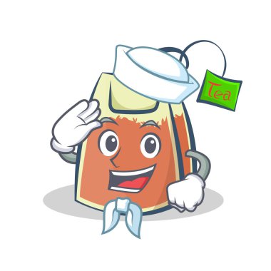 Denizci çay poşeti karakter karikatür