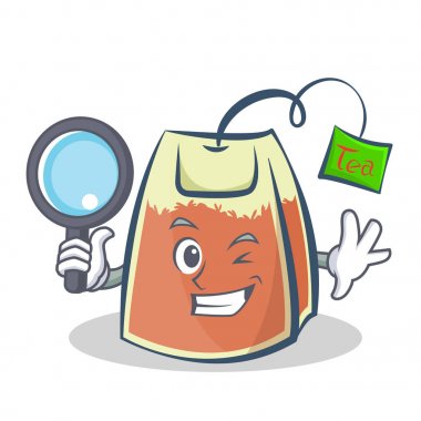 Dedektif çay poşeti karakter karikatür