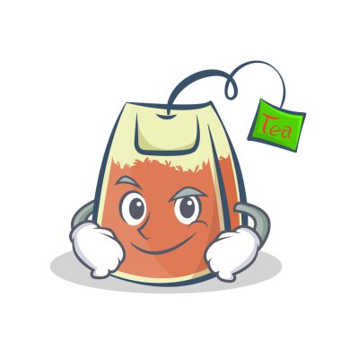 Smirking çay poşeti karakter karikatür