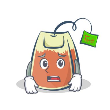 Yazık ki çay poşeti karakter karikatür vektör sanat