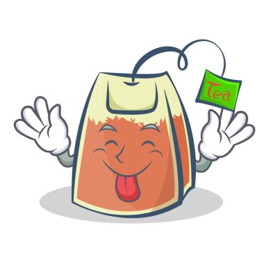 Çay poşeti karakter karikatür vektör sanat dil