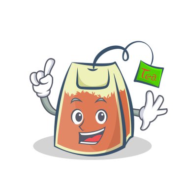 Parmak çay poşeti karakter karikatür