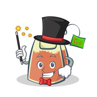 Sihirbaz çay poşeti karakter karikatür