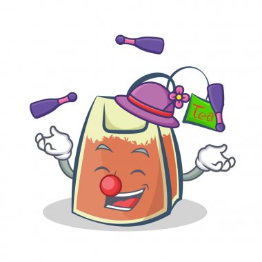 Hokkabazlık çay poşeti karakter karikatür vektör sanat