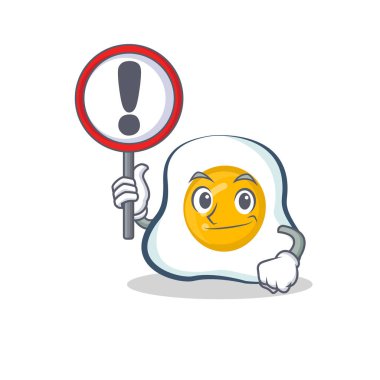 kızarmış yumurta karakter karikatür işareti ile