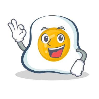 İyi kızarmış yumurta karakter karikatür