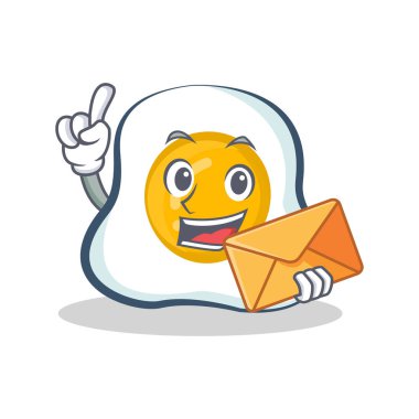 kızarmış yumurta karakter karikatür zarf ile