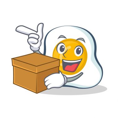 kızarmış yumurta karakter karikatür kutusu