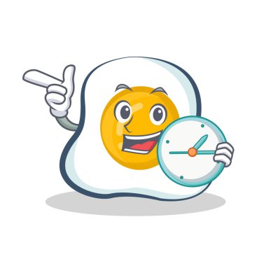 kızarmış yumurta karakter karikatür ile masa saati