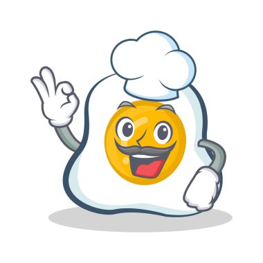 Şef kızarmış yumurta karakter karikatür