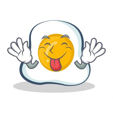 Kızarmış yumurta karakter karikatür dil