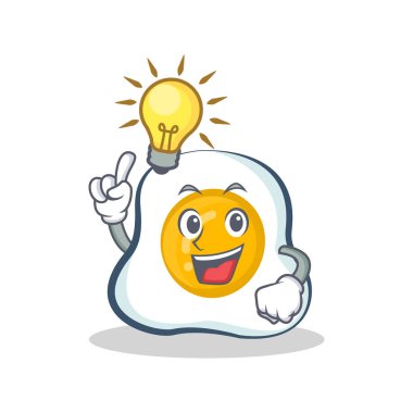Bir fikir kızarmış yumurta karakter karikatür var