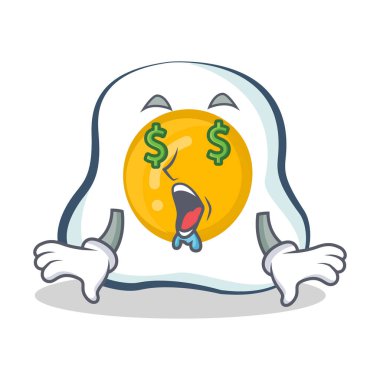 Para gözü kızarmış yumurta karakter karikatür