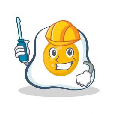 Otomotiv kızarmış yumurta karakter karikatür